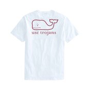 USC Trojans Men's Vineyard Vines White SC Interlock Whale T-Shirt